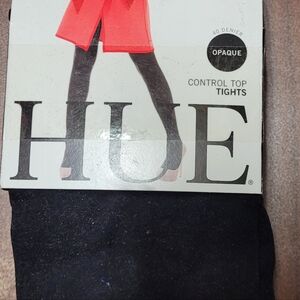 Hue Black Opaque Control Top Tights